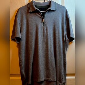 Zegna Sport 1/4 Zip Men's XL Gray Zip Polo Shirt